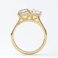 thumbnail image 4 of solitaire jewels 3TCWPea and Emerald Cut Moissanite Toi Et Moi Engagement Ring For Women, 14K Yellow Gold, 4 of 6