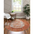 thumbnail image 2 of Unique Loom New Classical Vintage Detail Rug 8' x 8' Round Terracotta/Gray, 2 of 2