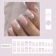 thumbnail image 3 of Nail Art De Flores Blancas Degradadas Prensa En Uñas | Uñas postizas europeas cuadradas medianas | Juego de 24 piezas | Elegantes puntas Ombre Gold | Manicura casera reutilizable para mujer |, 3 of 4