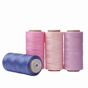 Xiao Hua 1 roll -196.85yd long flat polyester wax thread, 210D, 1mm wide hand sewn leather thread, universal process thread for leather projects, wallets, shoe repair, binding, A21