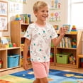 thumbnail image 6 of NAISIBABY Boys Outfit Sets, Cotton Graphic Short Sleeve T-Shirt and Shorts Summer Kids Casual Clothes 2-Piece Pink Size 1, 6 of 6