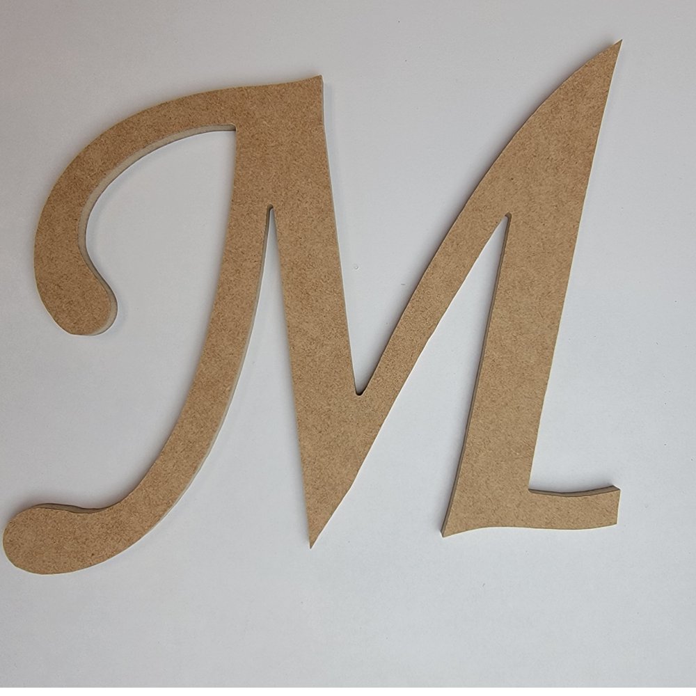 Custom Wooden Letter, 4" Monotype M, Wall Letters Unpainted Craft