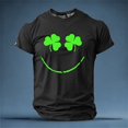 thumbnail image 2 of IWRICH St. Patrick's Day T Shirts for Men Short Sleeve Crew Neck Clover Printed Tops Casual Plus Size Slim Fit Tops Black S, 2 of 3