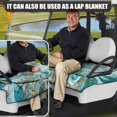 thumbnail image 5 of Renewold Golf Cart Seat Protector Sweat Absorption Comfort Golf Cart Seat Towel Blanket with Pockets Universal Fits for 2 Person Club Car, 52" x 32", Marble Teal Gold, 5 of 7