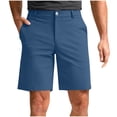thumbnail image 2 of Havenre Mens Stretch Golf Shorts Flat Front Quick Dry Chino Dress Shorts for Men Casual Button Stretch Elastic Waist Work Shorts with Pockets Navy#01 L, 2 of 7
