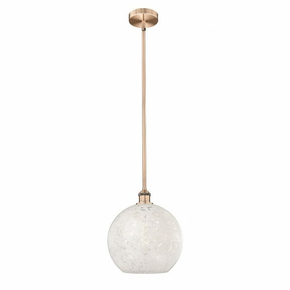 Innovations Lighting - White Mouchette - 1 Light Stem Hung Pendant In Modern