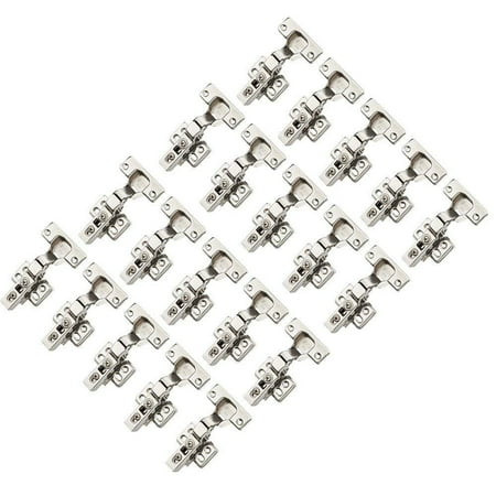 - Wideskall® 20 Pieces Stainless Steel 1/2 Half Overlay Face Frame Kitchen Cabinet Door Hinge Chorme Silver