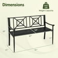 thumbnail image 3 of Gymax 51'' Metal Bench Slatted Garden Bench for 2-3 People Patio Park-Style Loveseat, 3 of 10
