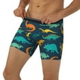 thumbnail image 3 of Rateoe Colorful Dinosaur Print Men’s Underwear Boxer Briefs Soft Comfortable Underwear Boxer Briefs, Long Leg Briefs,Anti-chafing Boxer Briefs, 3 of 7