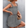thumbnail image 4 of IROINNID Women's Sleeveless Sundress Fashion Summer Casual Striped Camis Vest Mini Dress Square Neck Short Women Dress, 4 of 8