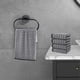 thumbnail image 4 of Juego de toallas de baño - Toallas de poliéster suave y absorbente de 5 piezas, grises y blancos, 29,5x13,8 pulgadas, de secado rápido para baño, spa y piscina, 4 of 6