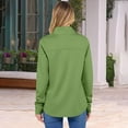 thumbnail image 6 of Fanxing Half Zip Sweatshirts for Women with Thumb Holes Trendy Stand Collar Pullover Tops Casual Loose Long Sleeve Hooded Tops Green XL, 6 of 9
