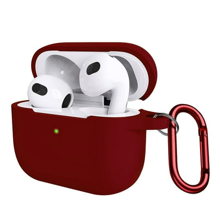 SaharaCase - Silicone Case for Apple AirPods 3 (3rd Generation 2021) - Burgundy