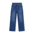 thumbnail image 6 of LWavelet Denim Pants Women Lightweight Wide Leg Jeans Summer Fall High Waisted Straight Leg Trousers with Pockets, 6 of 7
