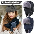 thumbnail image 2 of 1 Pair Ushanka Winter Trapper Hat with Face Cover - Windproof and Warm Russian Ski Hat for Men and Women, Ear Protection Against Cold, Rain, and Snow, 2 of 7