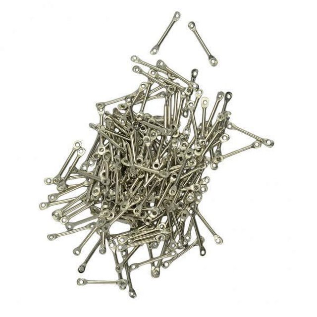 lionlar 2X 100pcs Straight Metal Bar Connectors Bails Jewelry Making Findings
