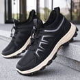 thumbnail image 4 of pwidon Men's Hiking Shoes Breathable Mesh Quick Toggle Lace Non Slip Rugged Sole Outdoor Trail Walking Sneakers Black 41, 4 of 5