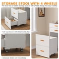 thumbnail image 3 of Coiffeuse 3-en-1 avec Miroir DEL – Éclairage Réglable – Chaise de Rangement à Roulettes – Table de Maquillage Gain de Place pour Chambre, Appartement, Dortoir – Couleur : Blanc, 3 of 8