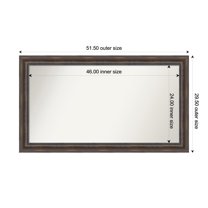 Amanti Art Custom Wall and Bathroom Mirror (29.5 x 51.5 in.), Rustic Pine Brown Frame