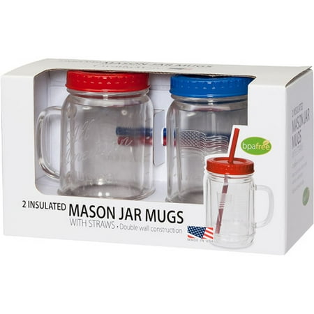 Clear Mason Jar, 2-Pack