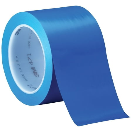 3M T9684713PKBL Blue Vinyl Tape, 3 in. x 36 Yards, Pack of 3 - 3 Per Case