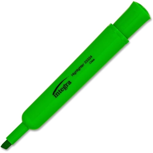 Integra Chisel Desk Liquid Highlighters Chisel Marker Point Style - Green - 12 / Dozen