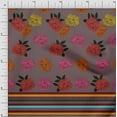 thumbnail image 1 of oneOone Georgette Viscose Fabric Stripe & Floral Panel Print Fabric By The Yard 42 Inch Wide, 1 of 3