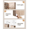 thumbnail image 5 of Skyhill Mirror Jewelry Cabinet,40in Jewelry Armoire Organizer,Door or Wall Mounted,6 LED Lights（Oak）, 5 of 9