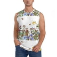 thumbnail image 2 of Lsque Herbs and Wildflowers Print Men's Cotton Blend Sleeveless Muscle Shirts (S-3XL)- Moisture Wicking, Odor Protection, UPF 30+,3X-Large, 2 of 8