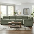 thumbnail image 6 of Bonzy Home Convertible Sectional Sofa, L‑Shaped Couch, Ultra‑Comfort Seating – Configurable for Living Room & Family Room; Green, 6 of 7
