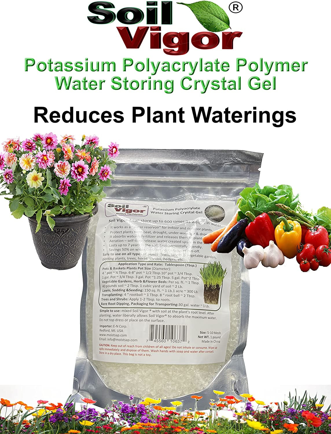 Potassium Polyacrylate Keep Moisture and Regulate The ph of Soil for