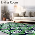 thumbnail image 2 of ODIKA 8'x10' Machine Washable Non-Slip Area Rug, Interlocking Featuring Classic Sports Motifs High Traffic Rug, Green, 643542, 2 of 7