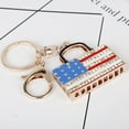 thumbnail image 6 of WHAMVOX Rhinestone Keyring American National Flag Keychain Purse Bag Pendant Decoration Creative Gift, 6 of 8