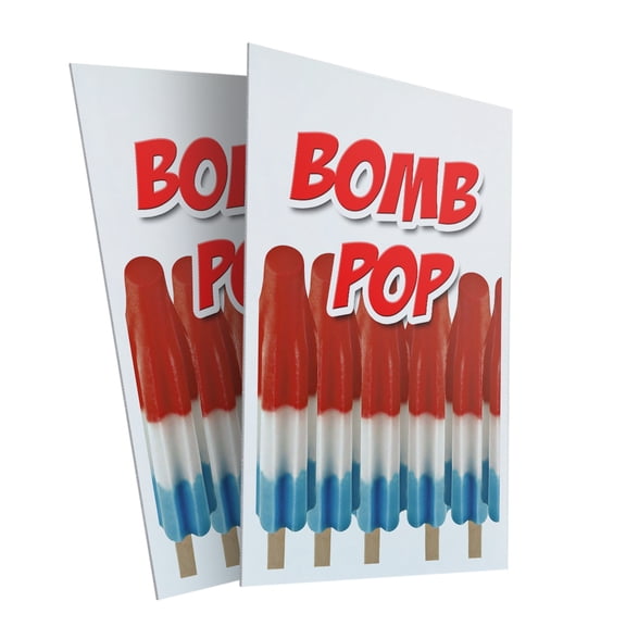 Bomb Pop (2-PACK) 24" x 36" Plastic Signs | Sign Insert 4mm Corrugated Plastic Signs Storefront Window Poster