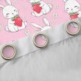 thumbnail image 2 of Feelyou Pink Rabbit Curtains Pack of 2 (42x84 Each), Cartoon Strawberry Bunnies Curtains Blackout, Kawaii Animal Bedroom Curtains, Curtains and Drapes Bedroom Decorative, 2 of 6