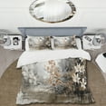 thumbnail image 2 of Designart "Sumi Bird Asian Painting I" Asian Bedding Covert Set - Asian Art Beige People Bed Set With 1 Sham, 2 of 6
