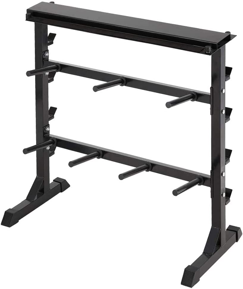 papababe Weight Storage Racks 3 in 1 Multifunctional Dumbbell Rack Weight Plate Storage Barbell