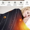 thumbnail image 3 of Qinduosi Flannel Sofa Blanket - Space Planet Print Throw Blanket Smooth Soft Sofa Chair Bed Office Practical Blanket, 3 of 6