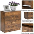 thumbnail image 6 of Dressers and Chest of Drawers, Heavy Duty 4-Drawer Wood Chest of Drawers, Storage Bedroom Chest for Kids Room, Rustic Brown Vertical Storage Cabinet for Bathroom, Closet, Entryway, Hallway, Nursery, 6 of 10