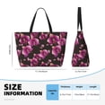 thumbnail image 2 of Large Beach Bags Water-resistant Sandproof - Abstractly Flower Purple Cute Beach Tote Bags for Women with Zipper, 2 of 6