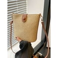 thumbnail image 2 of Gustave Women Straw Bag Crossbody Purse Casual Beach Shoulder Bags Small Rattan Woven Bucket Satchel Purses for Summer Travel Vacation - Brown, 2 of 10