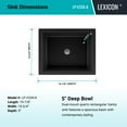 thumbnail image 4 of 19" Rectangle Quartz Vanity Bathroom Sink, Galaxy Black Drop-In Sink, Undermount Bathroom Sink, Granite Vanity Basin by Lexicon Platinum LP-V330-K, 4 of 6