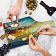 thumbnail image 4 of Ocean Cutting Board, Majestic Sunset over the Sea Scenic Idyllic Aquatic View Morning Picture, Tempered Glass Cutting and Serving Board, Wine Bottle Shape, Turquoise Orange Blue, by Ambesonne, 4 of 5