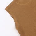 thumbnail image 4 of Pull Sans Manches à Col Montant pour Femmes, Pull Côtelé d'Été Marron 2TG, 4 of 7