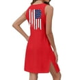 thumbnail image 7 of 4th of July Dress for Women: American Flag Tank Dresses Star Striped Splicing Loose V Neck Sundresses Red 2XL, 7 of 7