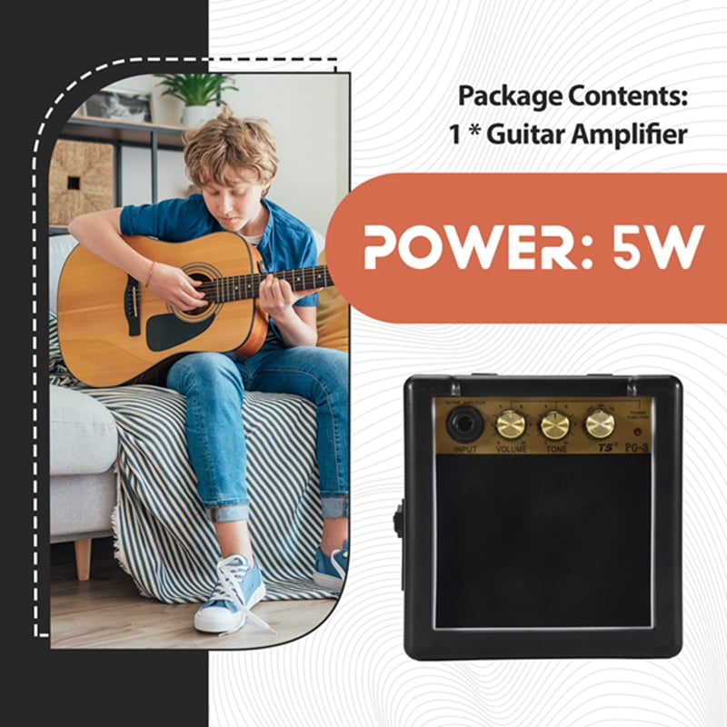 Portable Mini Guitar Bass Amplifier Guitarra AMP 5W Speaker Clip-On Guitar Parts Accessories for Acoustic Electric Guitar PG-3