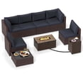 thumbnail image 1 of Patiojoy 12 PCS Outdoor Furniture Set with 32" Fire Pit Table and Propane Tank Cover, 1 of 7