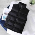 thumbnail image 4 of Veste Sans Manches Blanche 2023 pour Hommes, Coupe Ajustée, Col Montant, Printemps Automne, Décontractée, 4 of 5