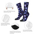 thumbnail image 3 of Yiaed Skull flower leaf purple Print Great elasticity Crew Socks Sports socks for Men and Women, 3 of 5