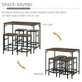 thumbnail image 4 of Homcom 5-Piece Industrial Dining Room Table Set with 4 Chairs, Space Saving, Black/Brown, 4 of 10